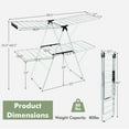 thumbnail image 4 of Giantex Clothes Drying Rack, Foldable 2-Level Laundry Drying Rack w/Height-Adjustable Wings, Standing Large Drying Rack, 4 of 10