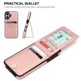 thumbnail image 6 of VENINGO for iPhone 16 Wallet Case 6.1" with Card Holder Slots PU Leather Kickstand Magnetic Lock Lightweight Shockproof Full Body Protective Cover for iPhone 16, Rose Gold, 6 of 7