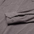 thumbnail image 4 of Men Button Down Shirts Cual Long Sleeve Lapel Collar Solid Color Slim Fit Corduroy Tops for Autumn, 4 of 7