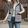 thumbnail image 6 of larppty Womens Puffer Vest Sleeveless Casual Loose Fit Winter Warm Lightweight Stand Collar Down Jacket Coats Outwear (Grey, XXL), 6 of 9