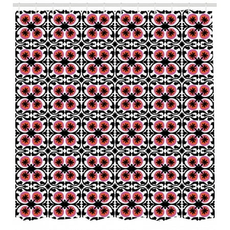 Boho Shower Curtain Suzani Pattern Oriental Floral Design With