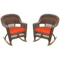 thumbnail image 1 of Jeco Chaise en Osier Couleur Miel avec Coussin Rouge (Ensemble de 4), 1 of 1