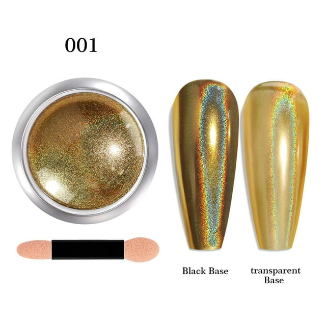 Esmalte de uñas en lata, efecto espejo de alta densidad con bordes en forma de gancho y acabado súper brillante (0,3 g).