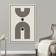 thumbnail image 2 of PixonSign Framed Canvas Print Wall Art Duotone Minimal Vintage Geometric Collage Abstract Shapes Illustrations Modern Art Boho Decorative Chic for Living Room, Bedroom, Office - 16"x24" WHITE, 2 of 5