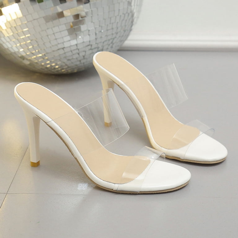 Bxsruta Transparent PVC Slingback Heels with Modern Design, Women's  Contemporary Dress Shoes for Evening Occasions - Walmart.com