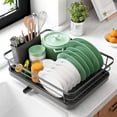 thumbnail image 5 of Escurridor de Platos Compacto de Acero Inoxidable con Porta Cubiertos Desmontable para Encimera de Cocina en Color Gris, 5 of 5