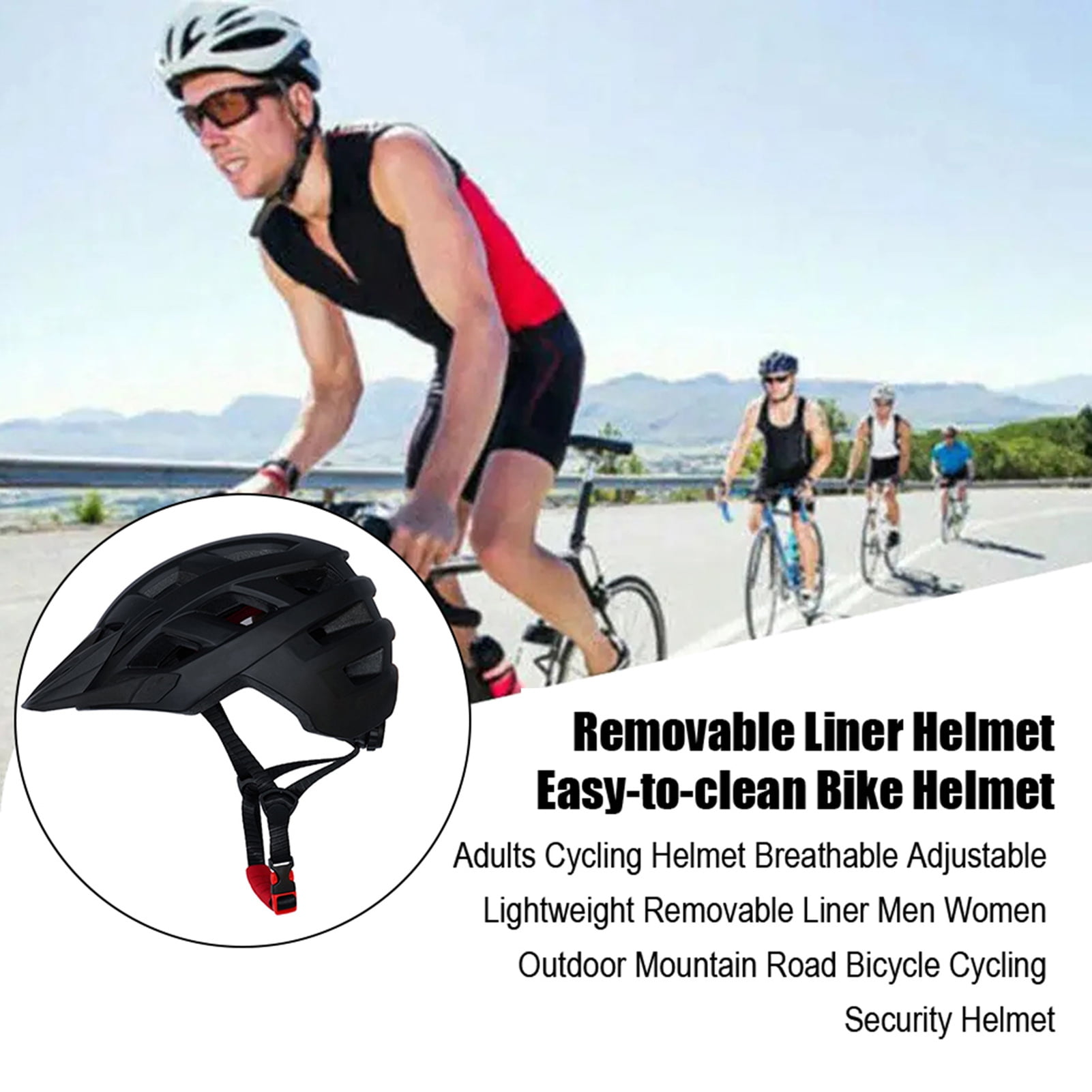 Hyasfey Adults Cycling Helmet Breathable Adjustable Lightweight Removable Liner Men Women Outdoor Mountain Road Bicycle Cycling Security Helmet