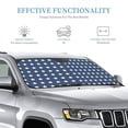 thumbnail image 3 of DouZhe Car Sunshades for Windshield, Patriotic American Flag Stars Blue White Pattern Car Sun Shade Block Heat and UV Rays, 55" x 30", 3 of 8