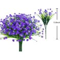 thumbnail image 2 of Artificial Flowers for Outdoor Decorations Fake Plastic Plants Artificial Greenery for Spring Summer Indoor Outdoor Garden Patio Window Box Kitchen Home Decor, Purple, 2 of 5