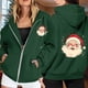 thumbnail image 2 of WILLBEST Sudadera Larga para Mujer, con Estampado Navideño, Cremallera, Manga Larga, Bolsillo y Cordón Ajustable Mediana, 2 of 8