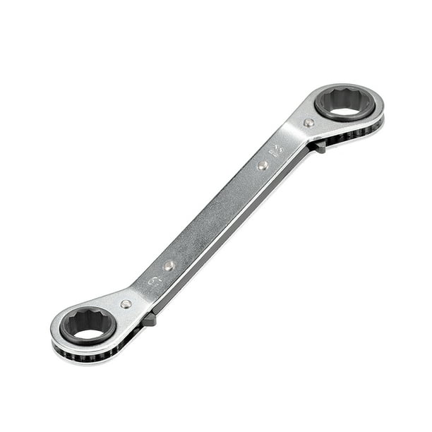 Reversible Ratcheting Wrench, 19mm x 22mm Offset Double Box End, CRV