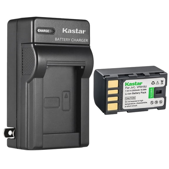 Kastar 1-Pack Battery and AC Wall Charger Replacement for JVC GR-D875 GR-D875EK GR-D875US GR-DA20 GR-DA20EX GR-DA30 GR-DA30AC GR-DA30US GS-TD1 GS-TD1BEK GS-TD1BUS GZ-HD3 GZ-HD3AA GZ-HD3AC GZ-HD3AG