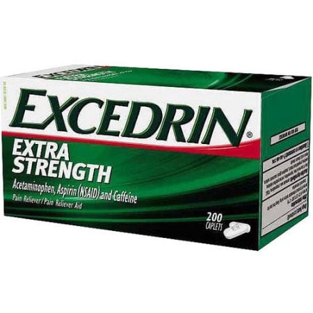 Excedrin e Extra Strength Caplet, 200 Ct