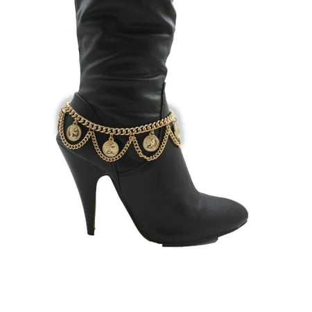 ankle boots with gold chain