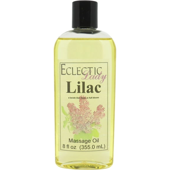 Lilac Massage Oil by Eclectic Lady, 8 oz, Sweet Almond Oil and Jojoba Oil