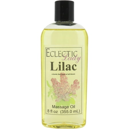 Lilac Massage Oil by Eclectic Lady, 8 oz, Sweet Almond Oil and Jojoba Oil