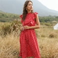thumbnail image 2 of Vestido HUOGUO, casual, manga mariposa, volantes, chifón, para mujer, 2 of 5