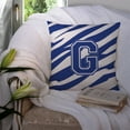 thumbnail image 3 of Letter G Initial Tiger Stripe Blue and White Fabric Decorative Pillow, 3 of 4