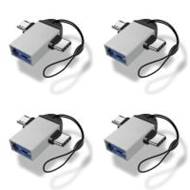 1 OTG 2 en Micro USB a USB3.0 adaptador convertidor de cable plateado
