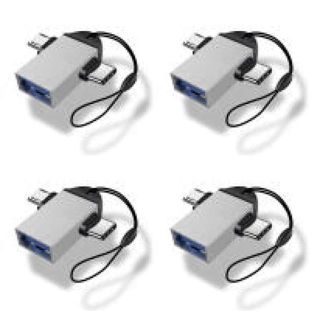 1 OTG 2 en Micro USB macho a USB3.0 hembra adaptador convertidor de cable plateado