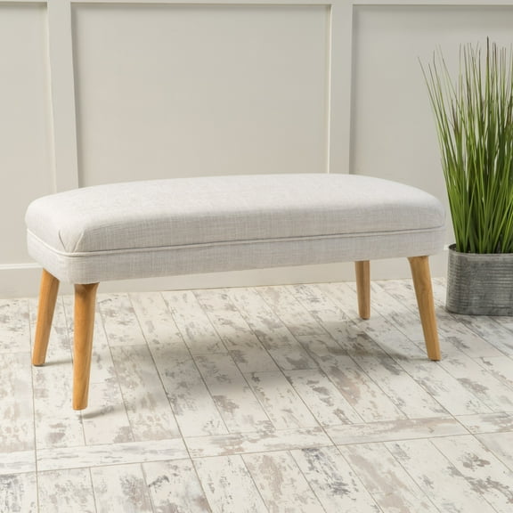 Noble House Ardine Fabric Ottoman, Beige