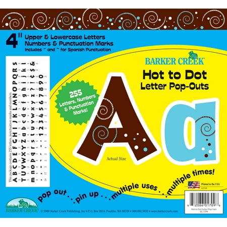 UPC: 0612086017096 | Barker Creek 4 Letter Pop-Outs – Hot to Dot Letter Pop-Outs (LL-1709)