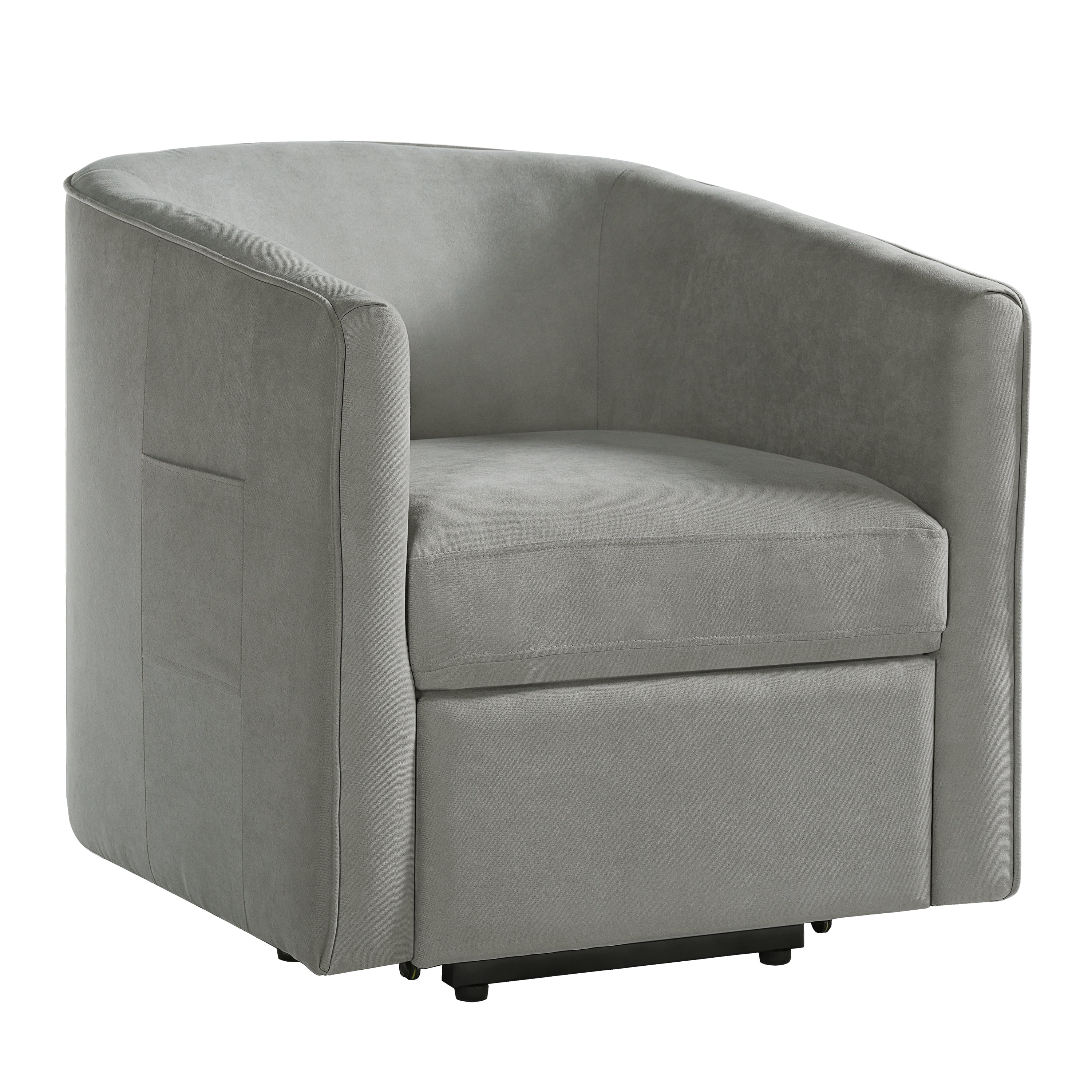 Euroco Power Lift Recliner Chair, Barrel Shape Lift Assist Reclining Chair with Footrest and Side Pocket,Chenille Upholstery Electric Lift Chair for Seniors,Grey