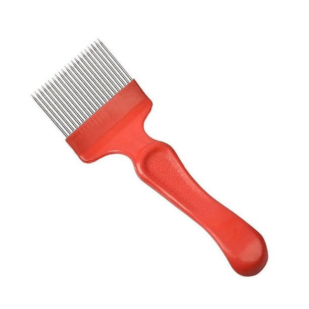 Matsuzay Tenedor para destapar apicultura, 21 dientes, rascador de miel de plástico de acero inoxidable, moldeado resistente, fácil de Jardín y Patio Rojo
