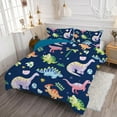 thumbnail image 4 of Watercolor Dinosaur Comforter Set Dark Blue Printed Bedding Set with 1 Comforter and 2 Pillowcases for Boys Girls Kids Bedroom Twin, 4 of 5