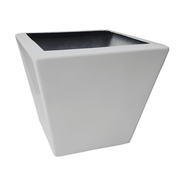 Maceta de Fibra de Vidrio FibraFormas Mod. Trapecio Español 50 Blanco