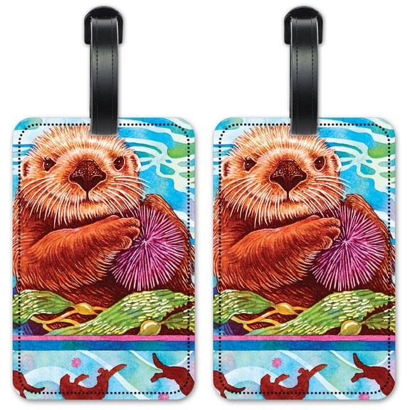 Sea Otter - Luggage ID Tags / Suitcase Identification Cards - Set of 2