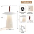 thumbnail image 2 of LampLust Lámpara de mesa con forma de seta para exteriores, 12 pulgadas, lámpara inalámbrica con forma de seta blanca, LED regulable, cable de carga USB, lámpara de mesa recargable resistente a la int, 2 of 5