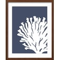 thumbnail image 2 of Art.com Corals White on Indigo Blue d Art Print by Fab Funky, Brown Frame Wall Art, 17" x 21", 2 of 5