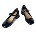 thumbnail image 4 of YDN Women's Lovely Low Chunky Heel Mary Jane Pumps Closed Toe Pearls Buckle Strap Shoes Daily Casual Dress Size 7 Blue, 4 of 4