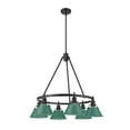 thumbnail image 2 of Golden Lighting 3306-6 BLK-GN Orwell 6-Light Chandelier in Matte Black with Pine Green, 2 of 2
