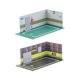 thumbnail image 1 of 2 piezas 1:24 Modelo de coche Diorama Estacionamiento Exhibición Fondo Coche Garaje Escena DIY GreenFloorA5, 1 of 8