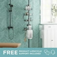 thumbnail image 2 of Home Tension Pole Shower Caddy, Adjustable Corner Shower Storage System with 4 Baskets and Built in Towel Bar, Bathroom Organization Solution, 60 to 97 Inch, Matte Black, 2 of 6