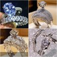 thumbnail image 2 of K-KED Luxury 925 Silver Rings Cubic Zirconia For Women Delicate Jewelry Wedding Ring Size 6-10-7-Silver#2, 2 of 8