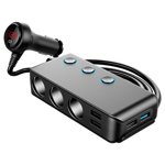 4 Port USB Car Fast Charger Car Cigarette Lighter Single Control Car Socket Adapter Car Product