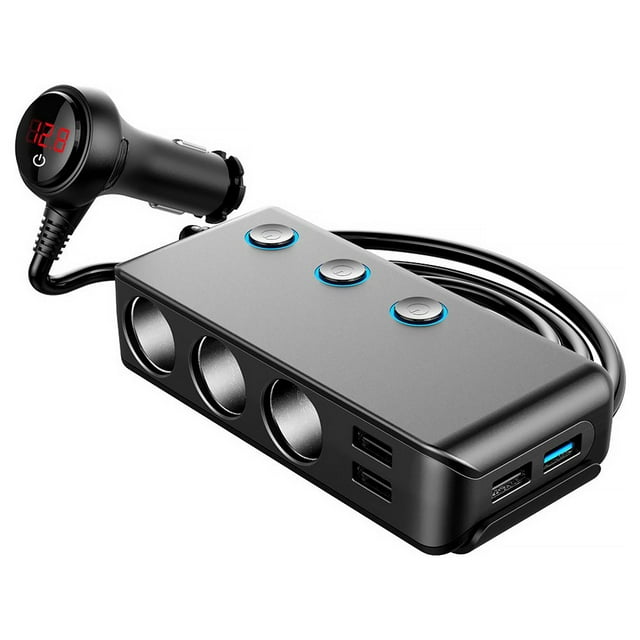 4 Port USB Car Fast Charger Car Cigarette Lighter Single Control Car Socket Adapter Car Product
