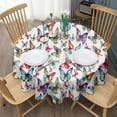 thumbnail image 3 of Colorful Butterfly Pattern Round Tablecloth 60"x60",Wrinkle Wipeable Table Cloth for Kitchen Dining Room Picnic Patio Party, 3 of 6