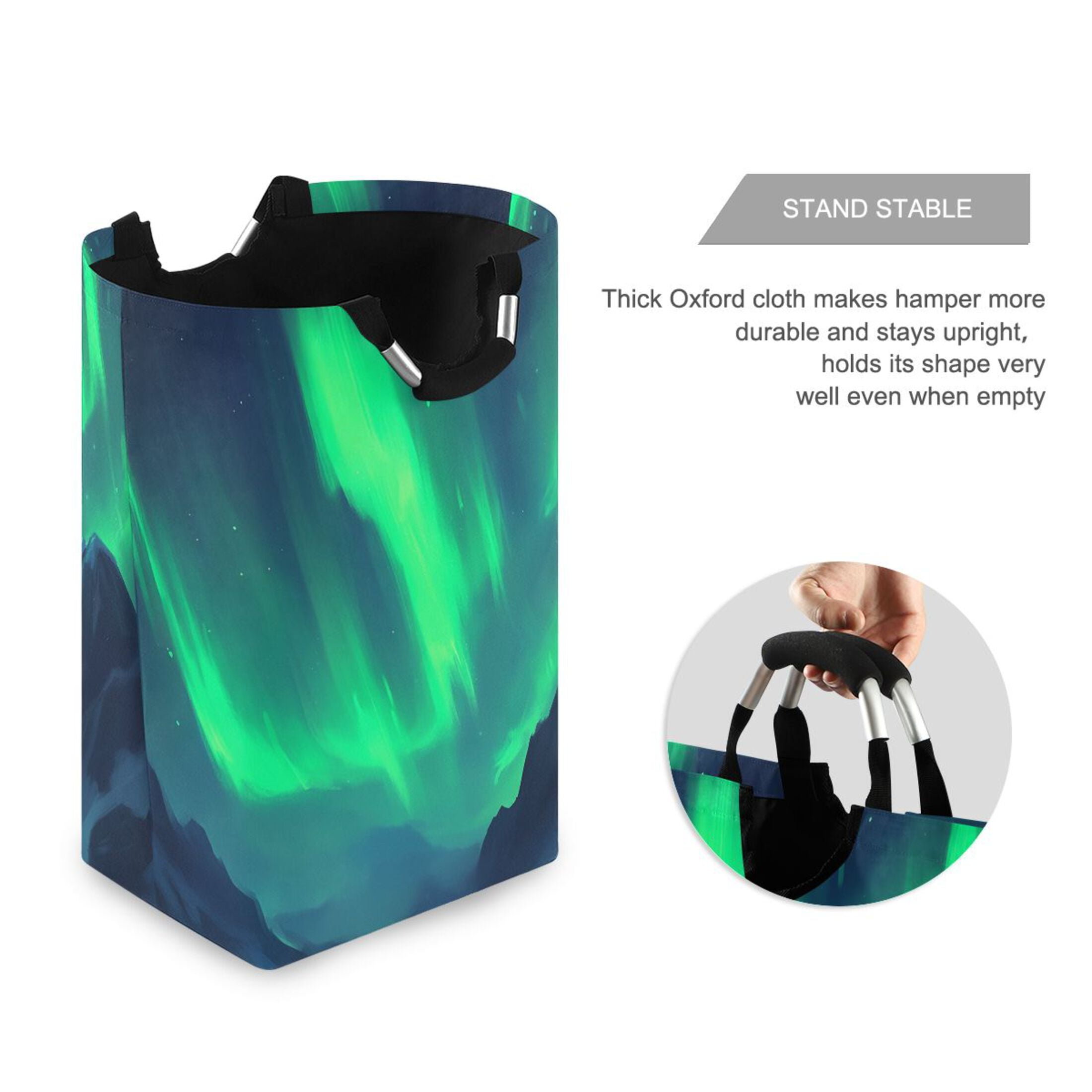 Aurora Foldable Laundry Hamper 12.6x11x22.7in with Handles for Bathroom Bedroom Storage