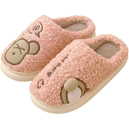 

PIKADINGNIS Women s Fuzzy Memory Foam Slippers Warm Plush Faux Fur Lining Non-Slip House Shoes Indoor Outdoor