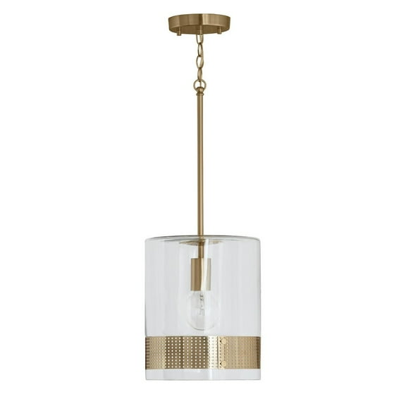 12 Inch 1 Light Pendant In Transitional/Industrial Style 10 High By 12 Wide-Polished Brass Finish    -Traditional Installation Capital Lighting