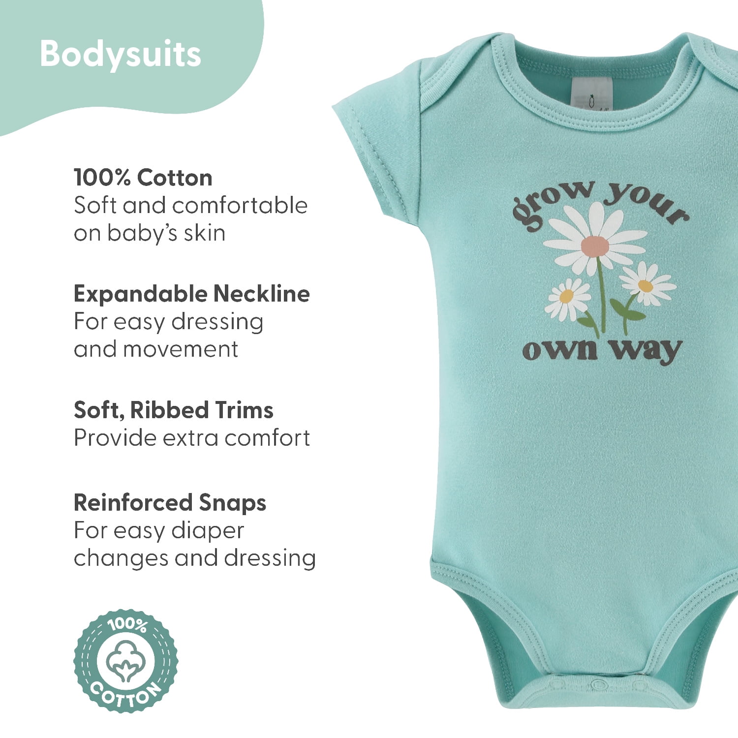 The Peanutshell Carefree Floral Baby Girl Clothes Set, Sleepers, Bodysuits, Bibs and Socks, 0-3 Months, 15-Pc