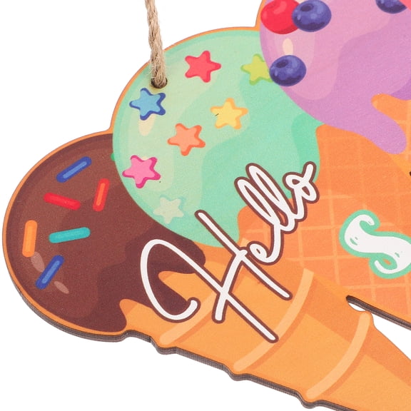 Hemobllo Summer Hanging Decor Ice Cream Wall Sign Multi Wood Wall Decoration 1Pack