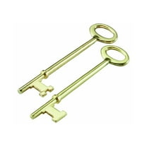 Lucky Line Skeleton Key, 3.25 in Brass Plated Zinc 2 Piece