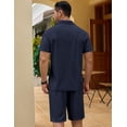 thumbnail image 4 of COOFANDY Men' 2 Piece Tracksuit Outfits Polo Shirt and Shorts Set Quarter Zip Shirt and Elastic Waist Shorts Summer Causal, 4 of 6