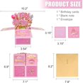 thumbnail image 2 of SwiftPulse Surprise Pop Up Happy Birthday Cards, Lovely 3D Birthday Card for Adults and Kids with Envelopes, Unique Design Handmade Foldable Greeting Cards for Daughter, Son, Mom, Dad, Friend（Pink）, 2 of 8