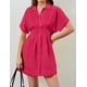 thumbnail image 2 of Vestido camisero Dsewpaur con botones en la parte delantera y plisado a rayas para mujer, 2 of 6